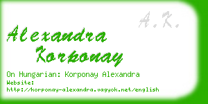 alexandra korponay business card